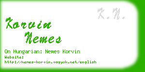 korvin nemes business card